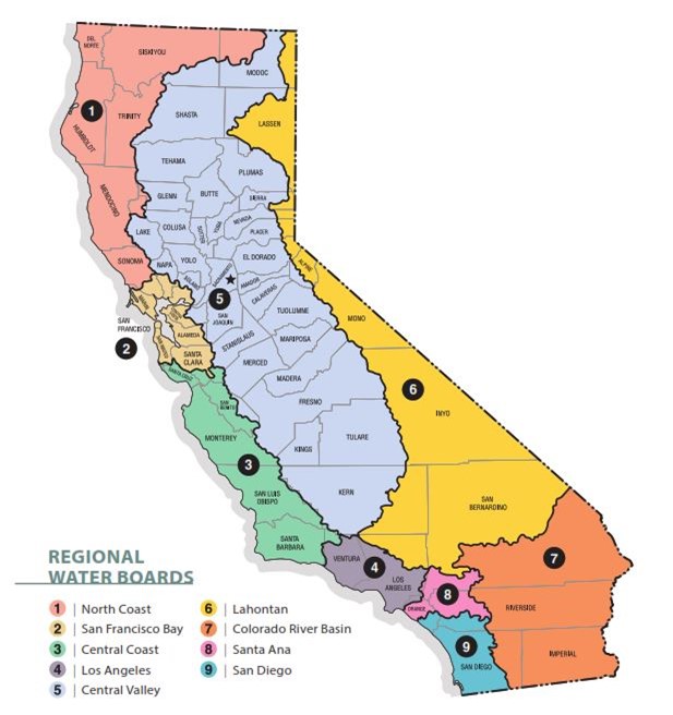 winery wastewater regulation in california regional water boards map